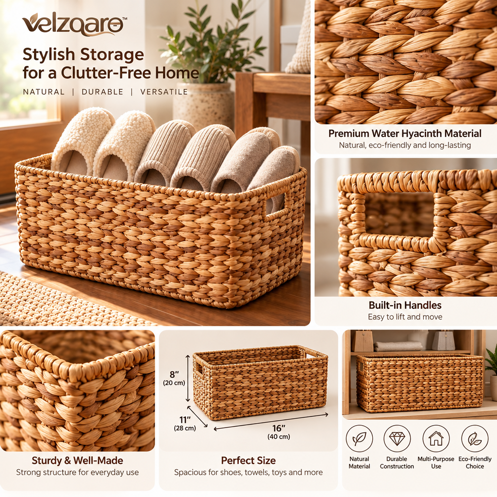 velzqaro™ Woven Slipper Storage Basket image 4