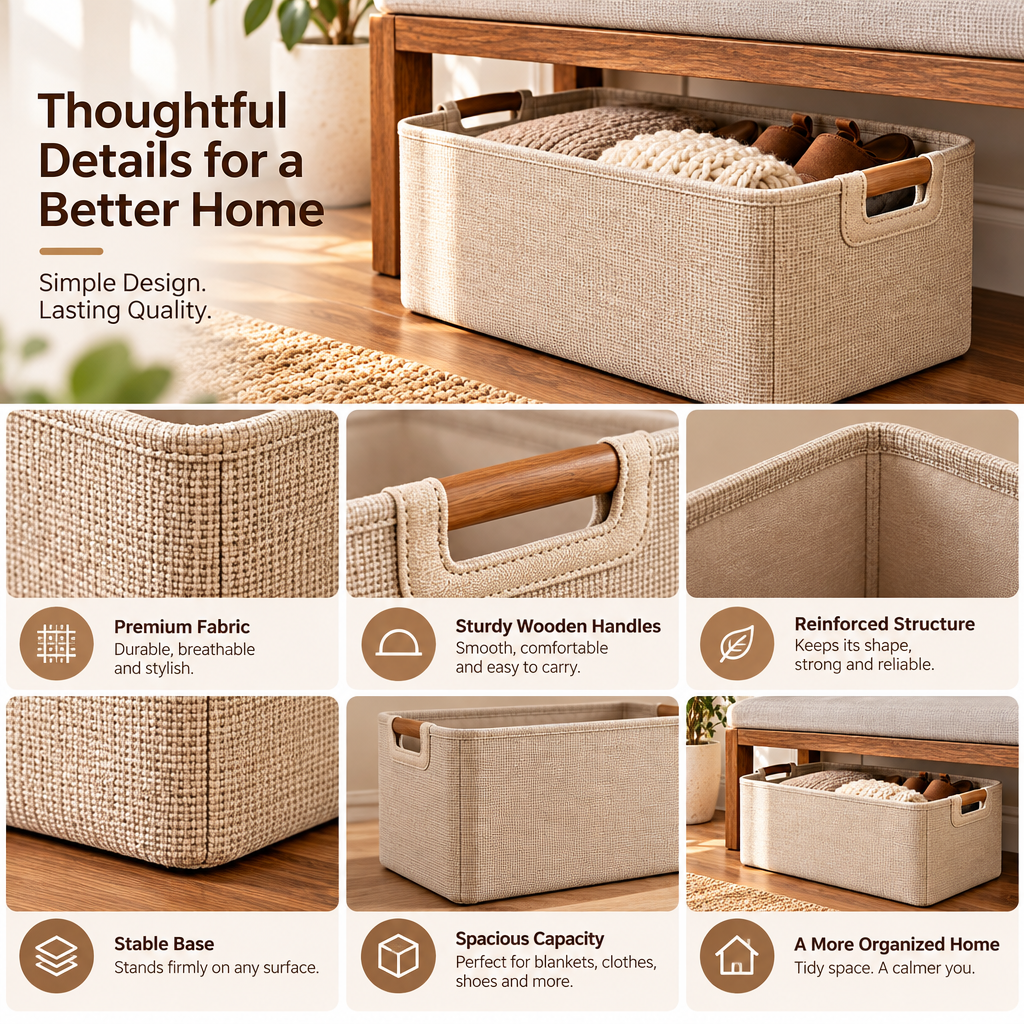 velzqaro™ Entryway Bench Storage Bin image 3