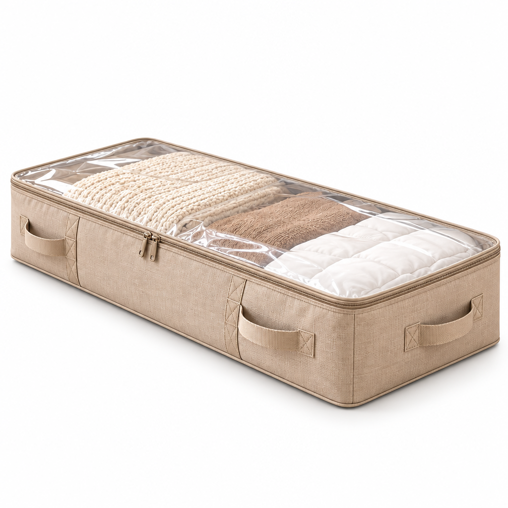 velzqaro™ Under-Bed Storage Bag with Clear Lid image 3