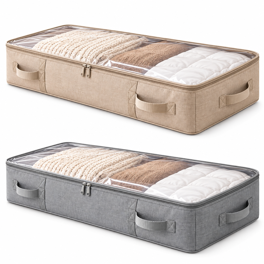 velzqaro™ Under-Bed Storage Bag with Clear Lid image 4
