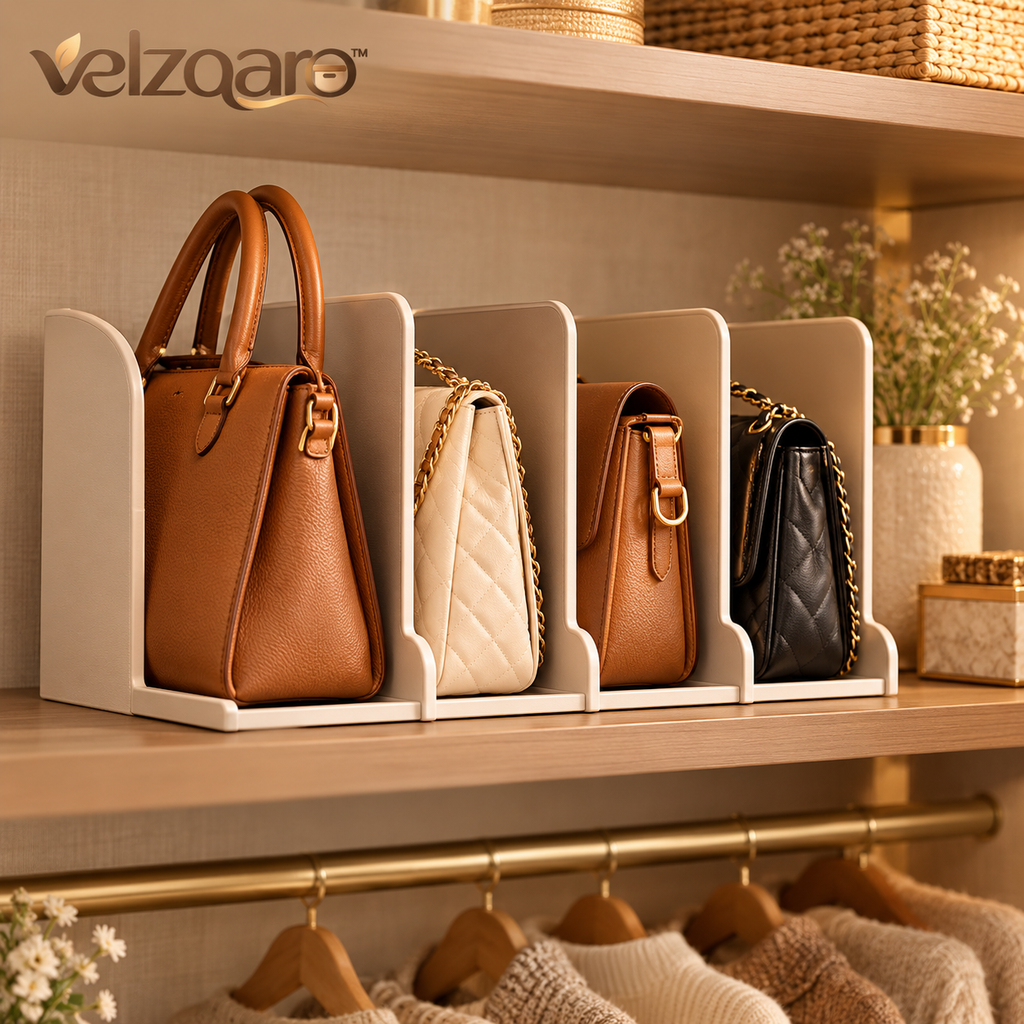 velzqaro™ Handbag & Purse Shelf Organizer image 1