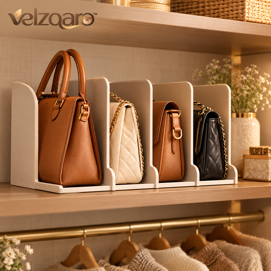 velzqaro™ Handbag & Purse Shelf Organizer image 1