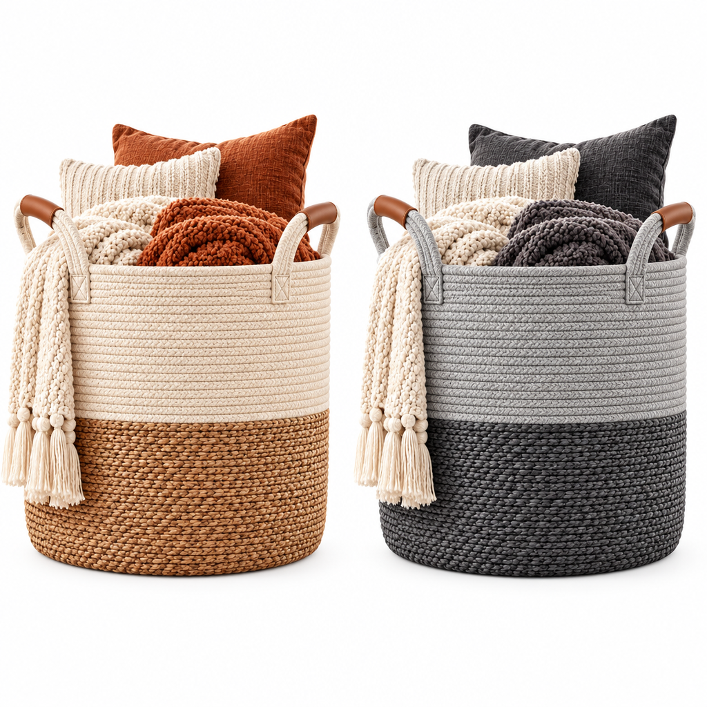 velzqaro™ Blanket & Pillow Storage Basket image 4
