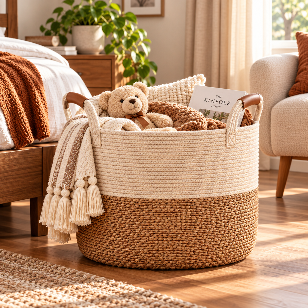 velzqaro™ Blanket & Pillow Storage Basket image 5