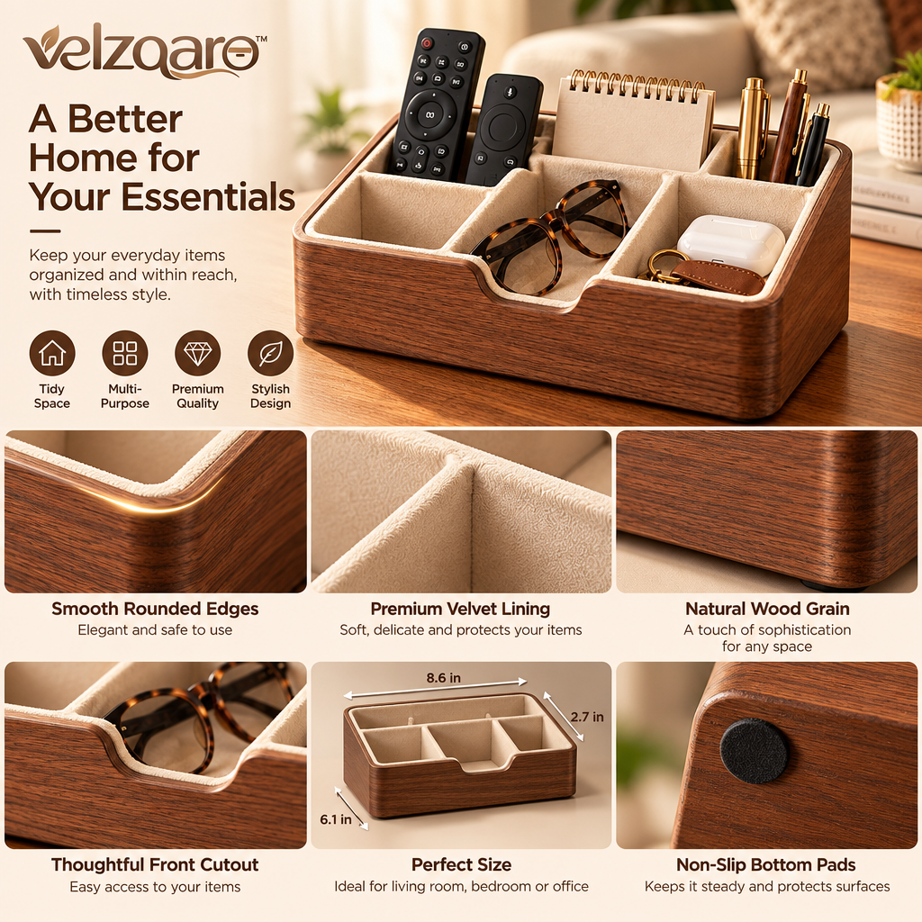 velzqaro™ Remote & Side Table Organizer image 2