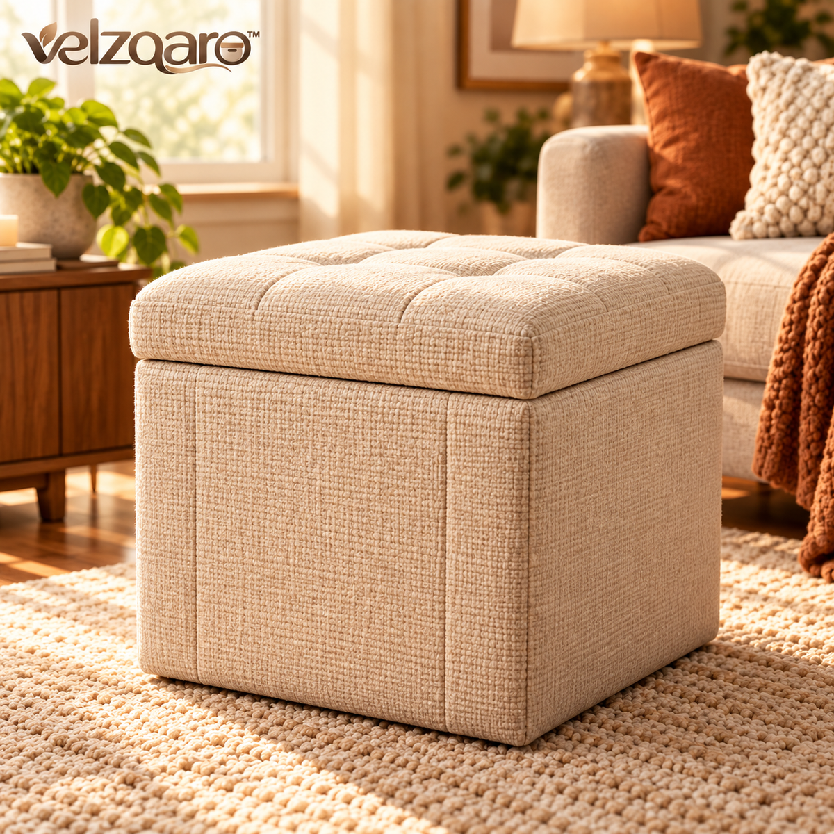 velzqaro™ Decorative Storage Ottoman Bin image 1