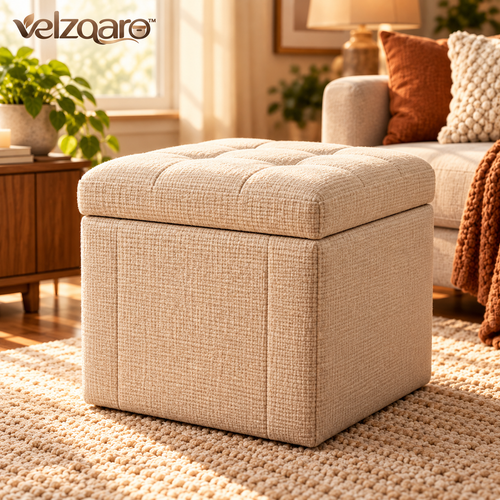 velzqaro™ Decorative Storage Ottoman Bin image 1