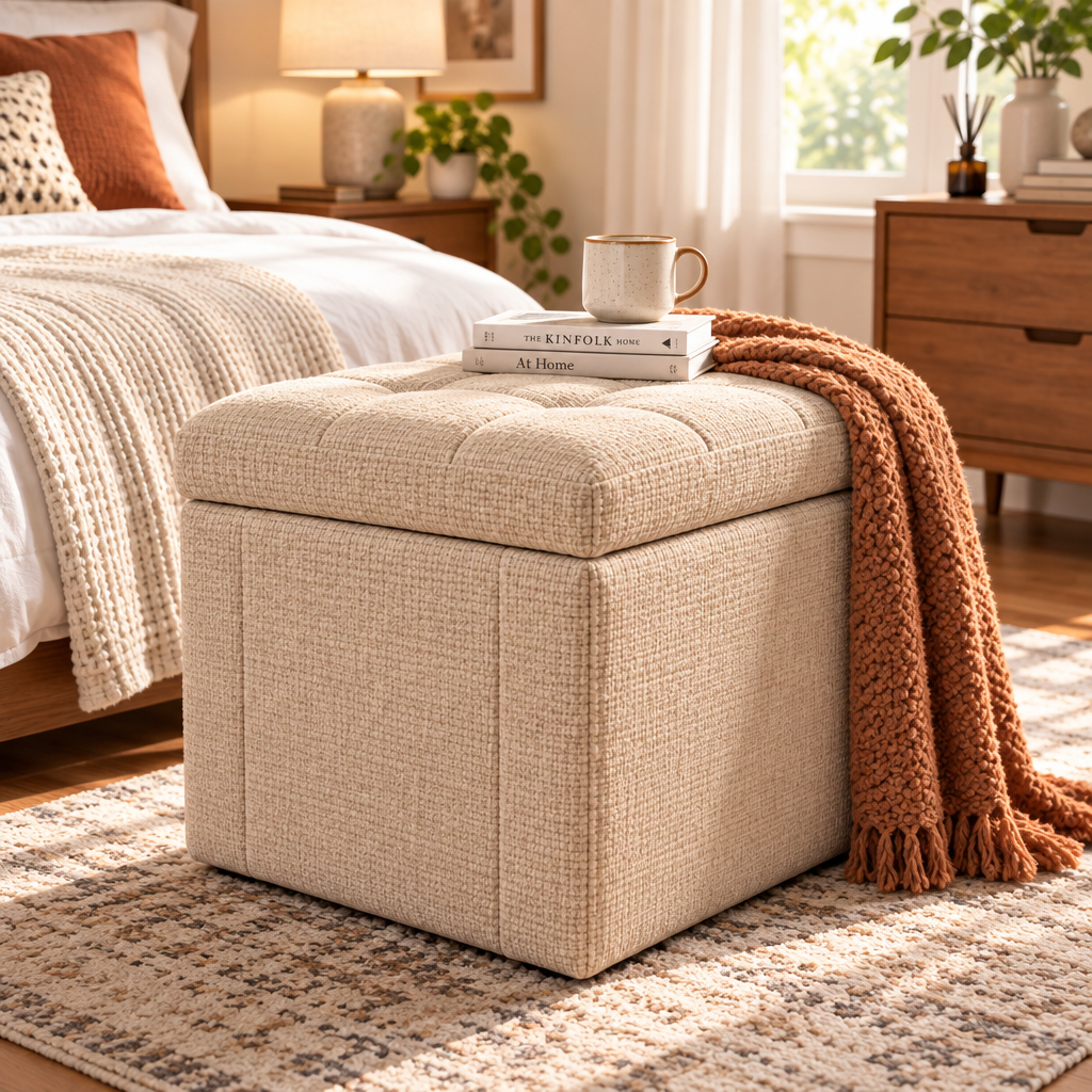 velzqaro™ Decorative Storage Ottoman Bin image 2